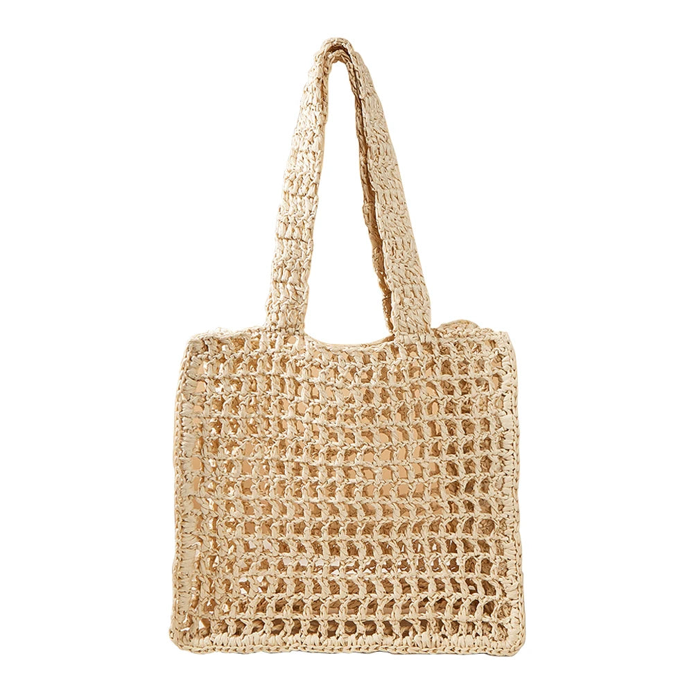 Summer Hand-Woven Hollow Weaving Underarm Bag for Seaside Holiday