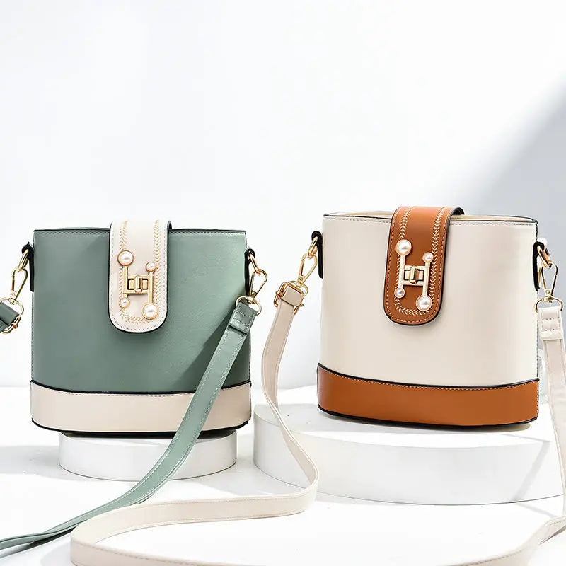 Summer High Leather Bucket Bag Waterproof Large Capacity