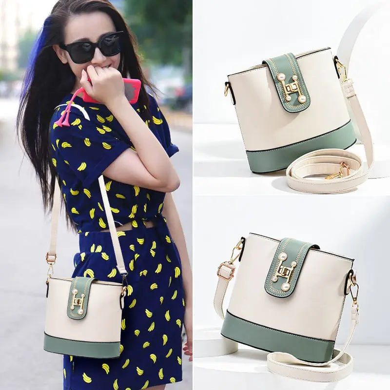 Summer High Leather Bucket Bag Waterproof Large Capacity