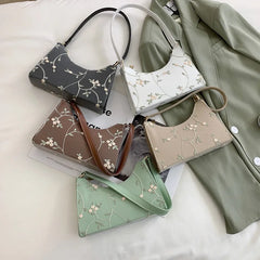Summer Lace Floral Stitching PU Leather Shoulder Bag for Women