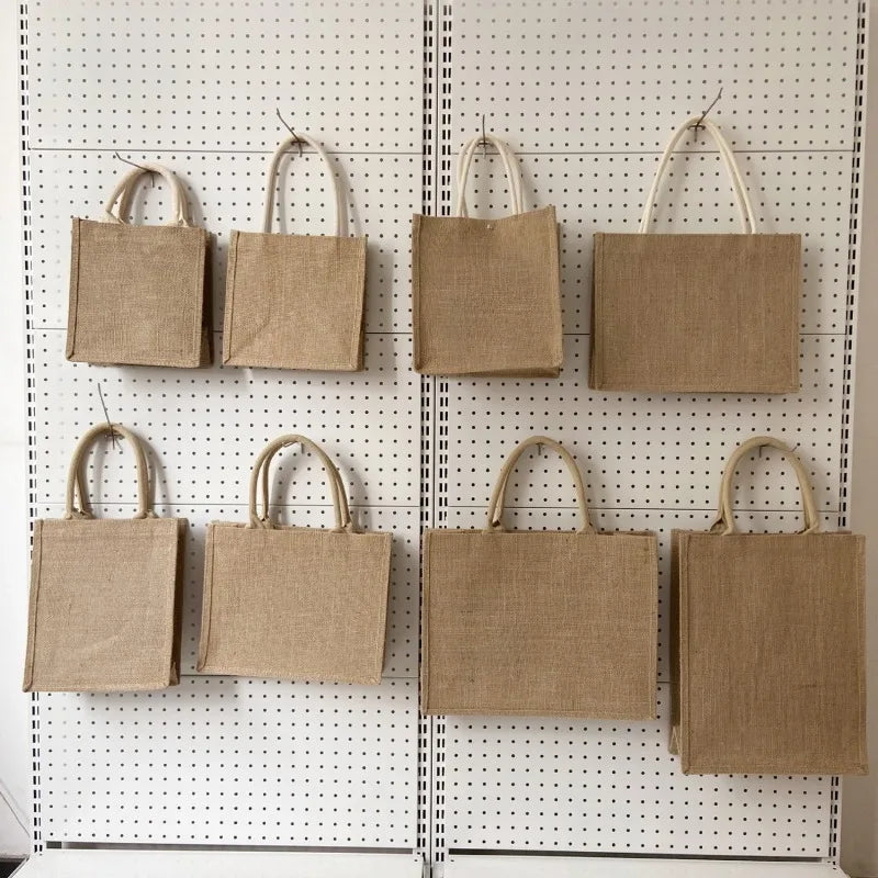 Summer Large Capacity Linen Beach Tote Bag Women Shoulder Handbag