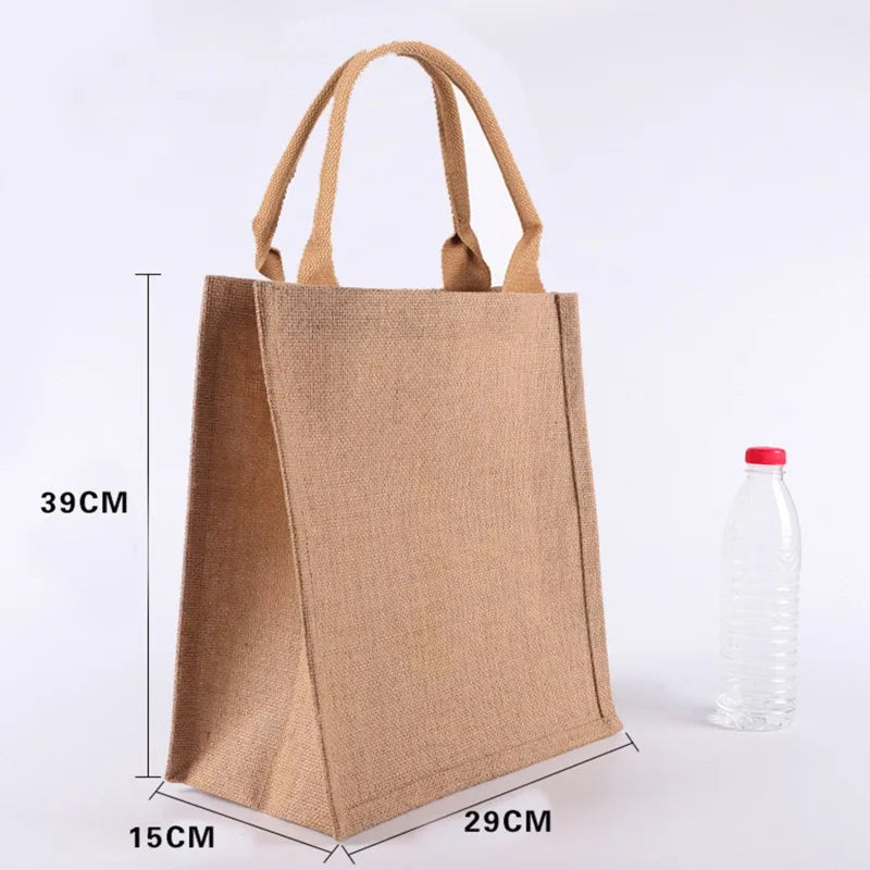 Summer Large Capacity Linen Beach Tote Bag Women Shoulder Handbag