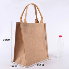 Summer Large Capacity Linen Beach Tote Bag Women Shoulder Handbag