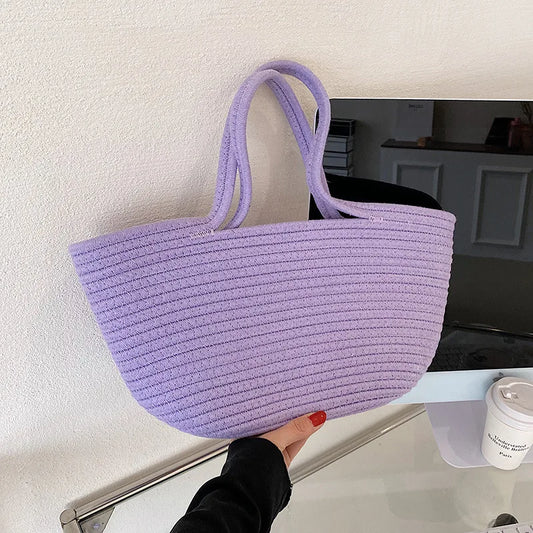 Summer Straw Handbag Large Capacity Travel Beach Bag