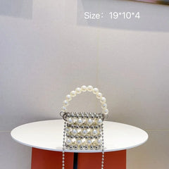 Summer Mini Beaded Bag Metal Ring Chain Diagonal Oneshoulder Women's Bag