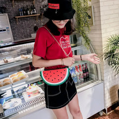 Summer Female Bag PU Leather Women Bag Fruit Packet Chain Shoulder Messenger Bag