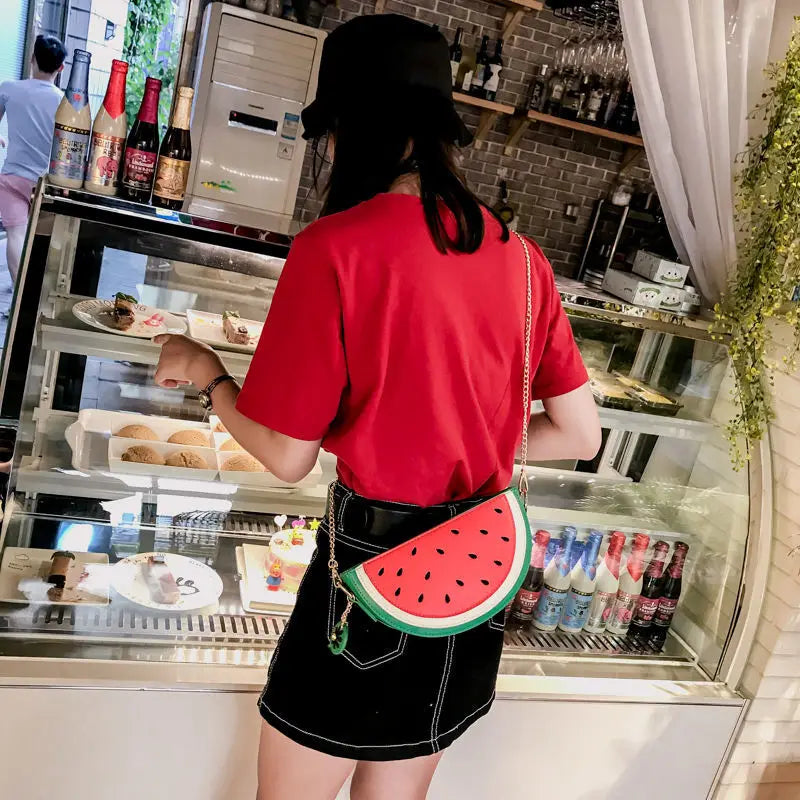 Summer Female Bag PU Leather Women Bag Fruit Packet Chain Shoulder Messenger Bag