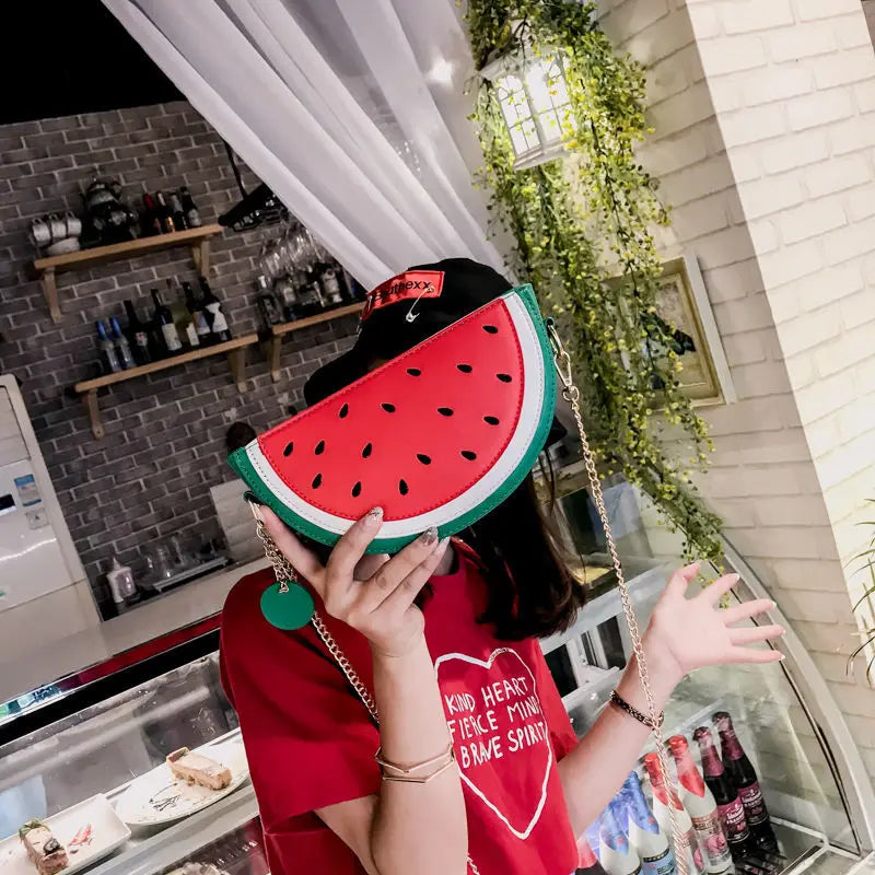 Summer Female Bag PU Leather Women Bag Fruit Packet Chain Shoulder Messenger Bag