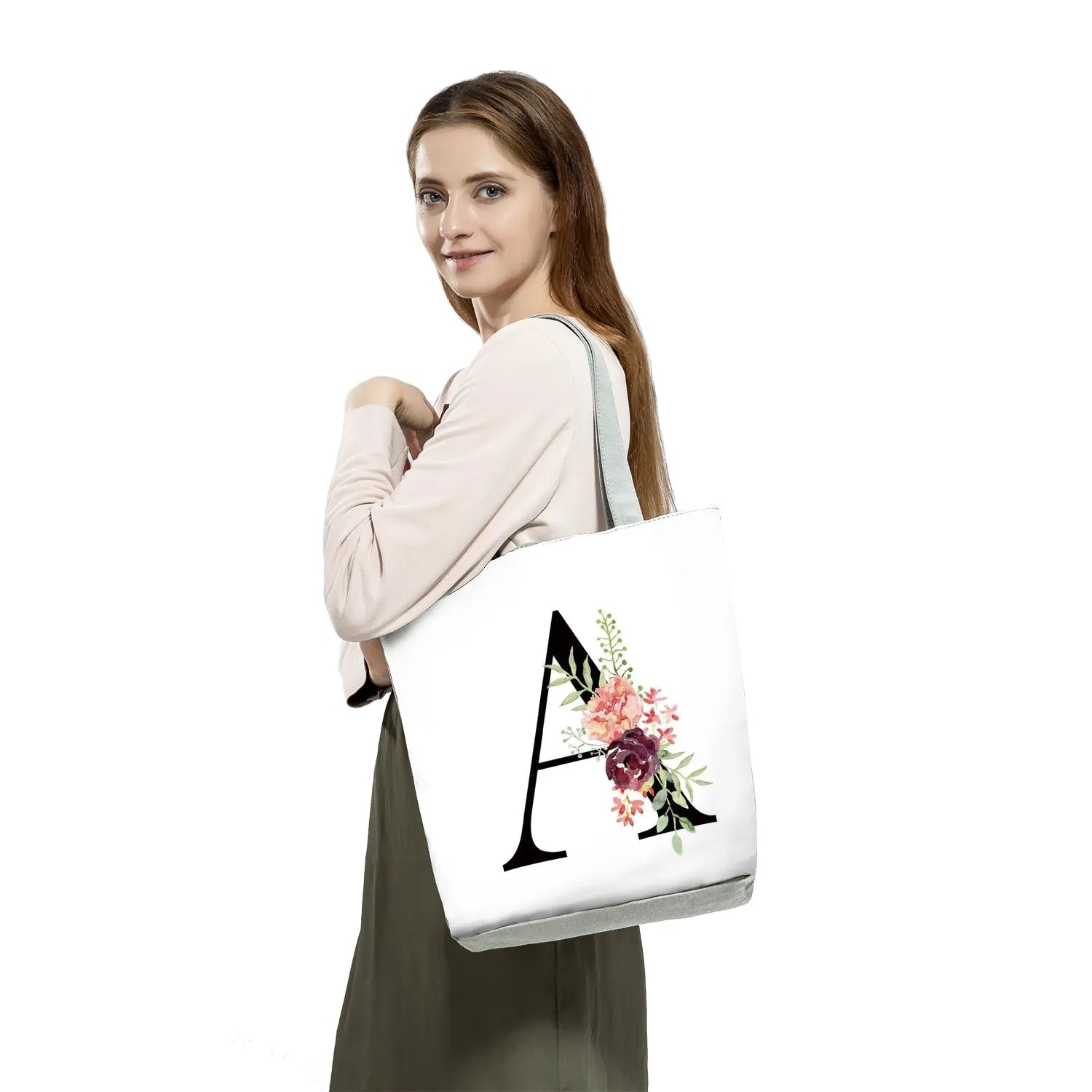 Summer Flower Letter Shoulder Bag Large Capacity Messenger Handbag