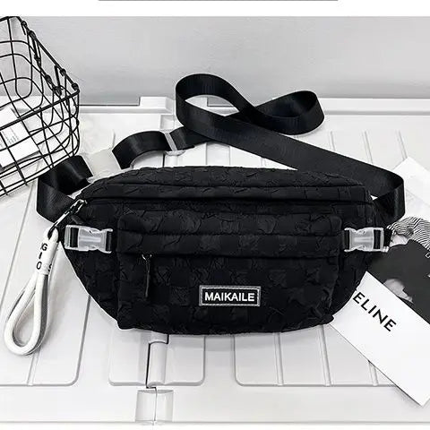 Plaid Chest Bag Neon Green Hip Hop Waist Pack Shoulder Bags