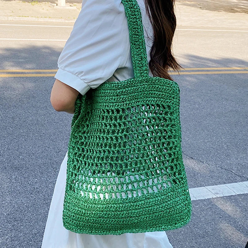 Summer Women's Beach Bags Straw Woven Large Capacity