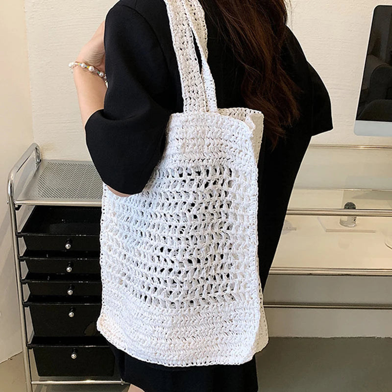 Summer Women's Beach Bags Straw Woven Large Capacity