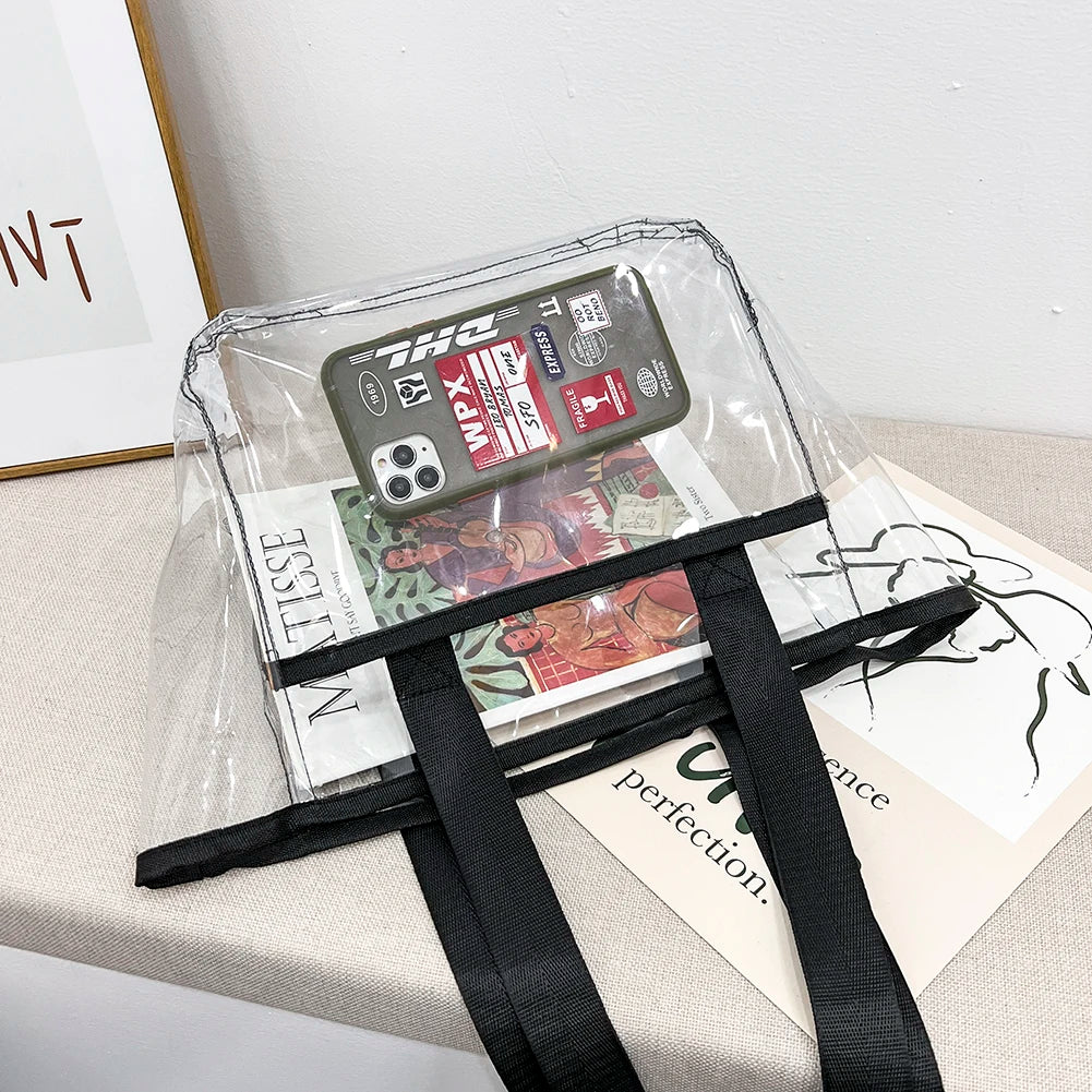 Summer Transparent PVC Handbag Large Capacity Women Shoulder Bags