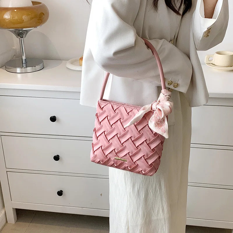 Summer Cloud Pleated Handlebags Women Armpit Bag