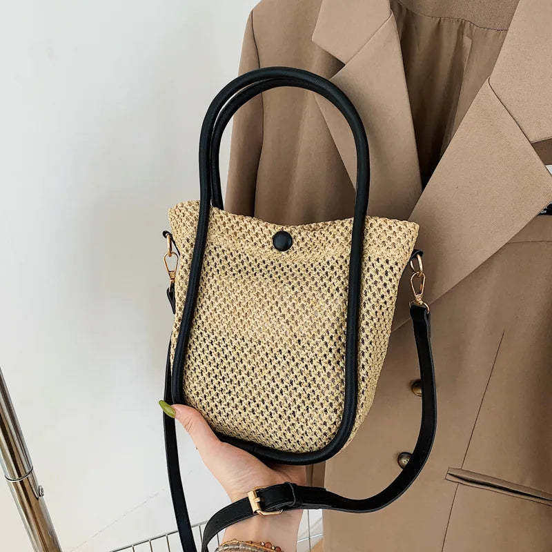 Summer Retro Casual Straw Bag Women's Bucket Bag