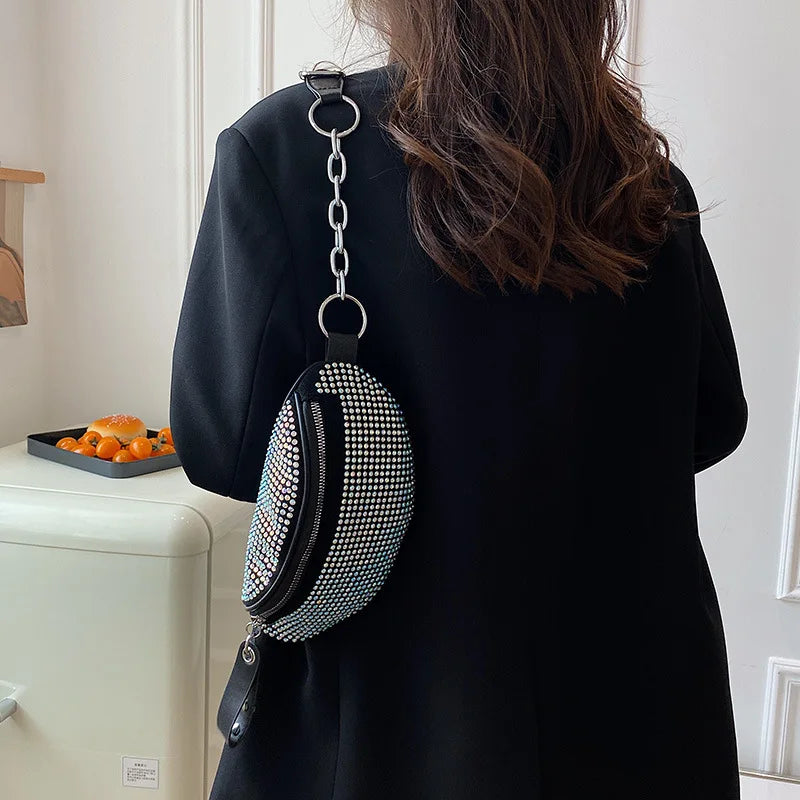 Summer Rhinestone Waist Bag for Women