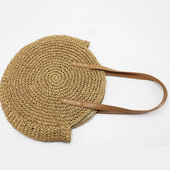 Summer Round Straw Bags For Women Rattan Shoulder Bag Woven Beach Handbags