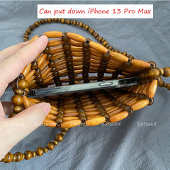 Hand-woven Hollow Bead Women Bag Crossbody