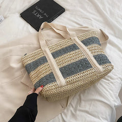 Straw Crossbody Bag Large Capacity Handbag Women's
