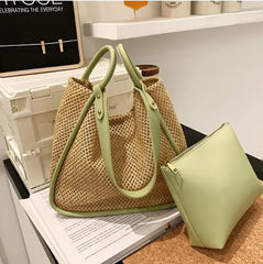 Summer Straw Bag Women Backpack Large Capacity Straw Bag Girls Mochila Backpack