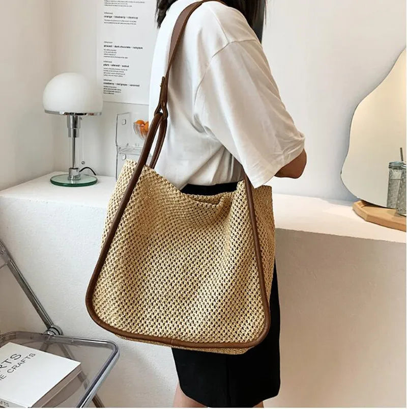 Summer Straw Bag Women Backpack Large Capacity Straw Bag Girls Mochila Backpack