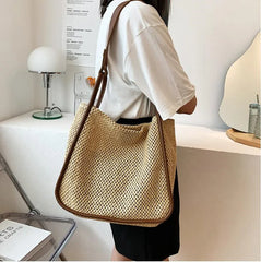 Summer Straw Bag Women Backpack Large Capacity Straw Bag Girls Mochila Backpack