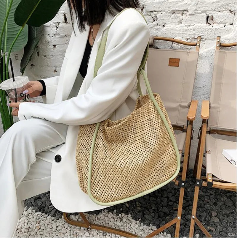 Summer Straw Bag Women Backpack Large Capacity Straw Bag Girls Mochila Backpack