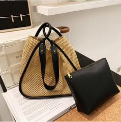 Summer Straw Bag Women Backpack Large Capacity Straw Bag Girls Mochila Backpack