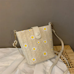 Summer Straw Crossbody Bags Women Handbags Knitted Boho Bag Female
