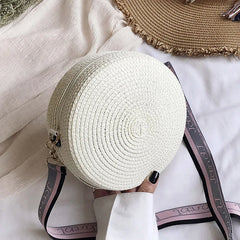 Summer Straw Round Bag For Women Woven Shoulder Messenger Bag