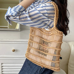 Straw Shoulder Bag Women Large Capacity Totes Braided Beach