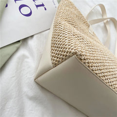 Straw Woven Underarm Bag Large Capacity Shoulder Beach Travel Handbag