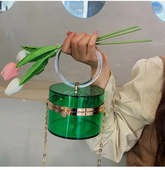 Summer Acrylic Round Party Clutch Evening Bag For Women