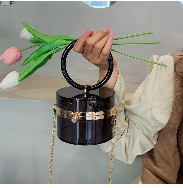Summer Acrylic Round Party Clutch Evening Bag For Women