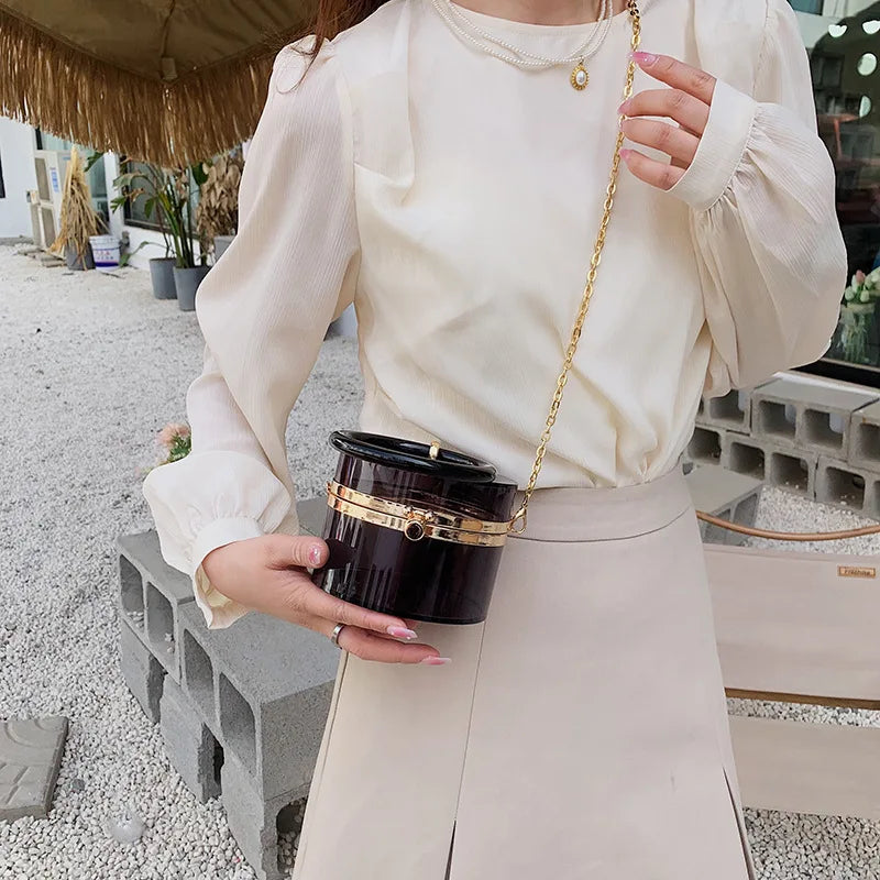 Summer Acrylic Round Party Clutch Evening Bag For Women
