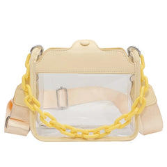 Summer Transparent Flap PVC Chain Cross-body Bag