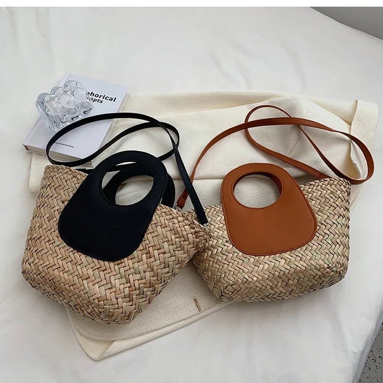 Rattan Woven Shoulder Bag Large Capacity Beach Shopping Bags