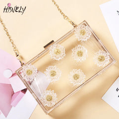 Clear Transparent Crossbody Bag Acrylic Handbags Small Chain Square Bag