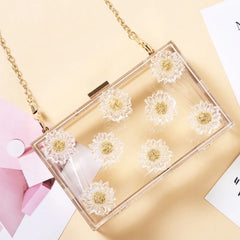 Clear Transparent Crossbody Bag Acrylic Handbags Small Chain Square Bag