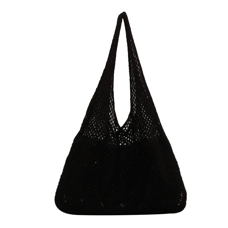 Summer Women Large Crochet Shoulder Bag Bohemian Beach Mesh Straw