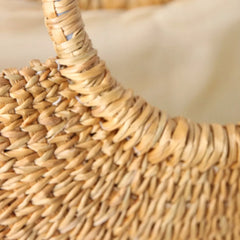 Summer Women Pom Pom Tassel Straw Beach Tote Bag