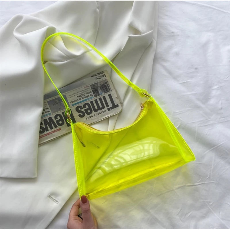 Summer Women Single Shoulder Bag Clear Jelly Handbag