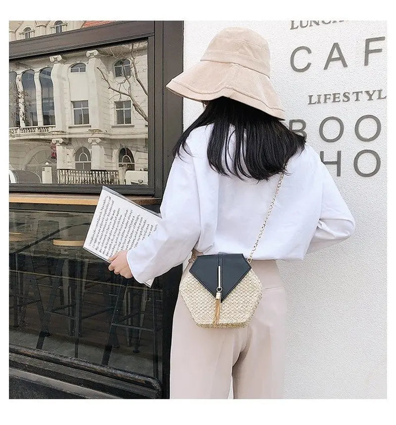 Summer Straw Beach Bohemia Shoulder Bag