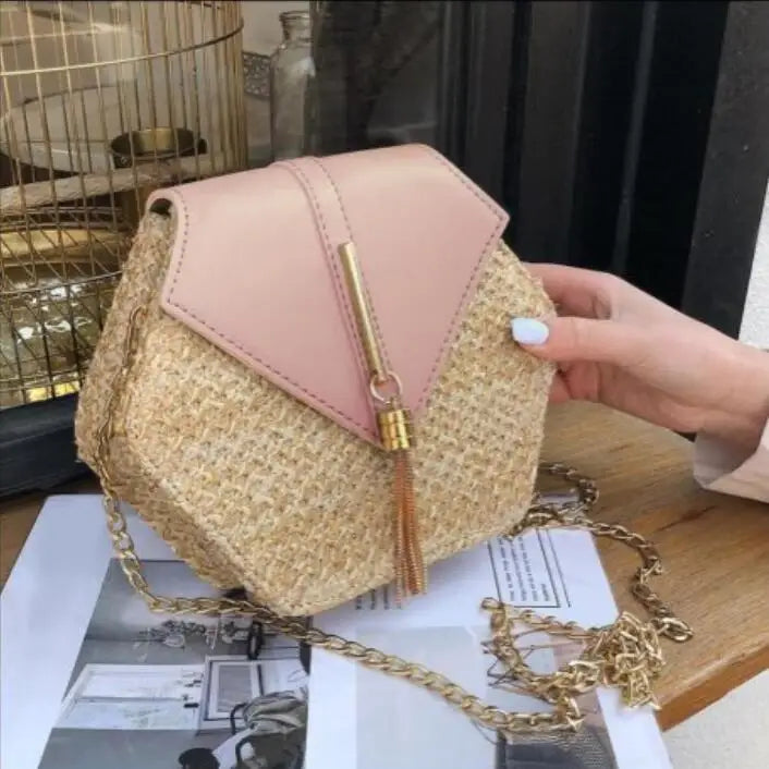 Summer Straw Beach Bohemia Shoulder Bag