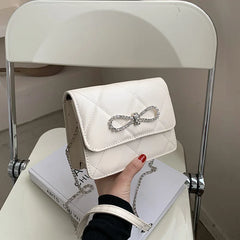 Summer Women's Lingge Chain Small Casual Shoulder Bag