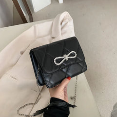 Summer Women's Lingge Chain Small Casual Shoulder Bag