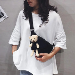 Summer Women's Chest Pack Bag Small Bag Bear Yellow Waist Bag