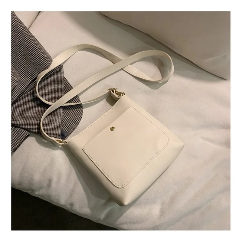 Summer Women's Small Square Crossbody Bag Canvas Bucket Bag