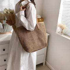 Summer Straw Bag Large Capacity Rattan Beach Handbag