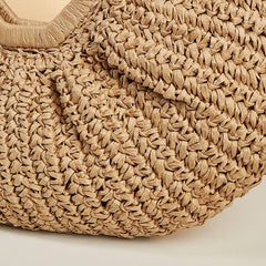 Large Straw Bag Moon Handbag for Women